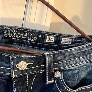 Miss Me Slim Boot Dark Blue Denim Jeans